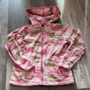 John Deere Kids Pink and Tan Camo Hoodie